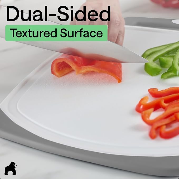 GORILLA GRIP BPA-Free Reversible Kitchen Cutting Board Set of 3, US Designed - Image 6