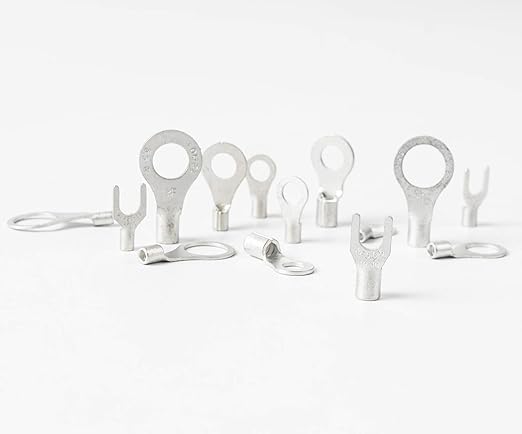 260PCS AWG 22-16 16-14 12-10 Copper Ring Fork Terminals Tin Plated Non-Insulated Electric Wire Connectors