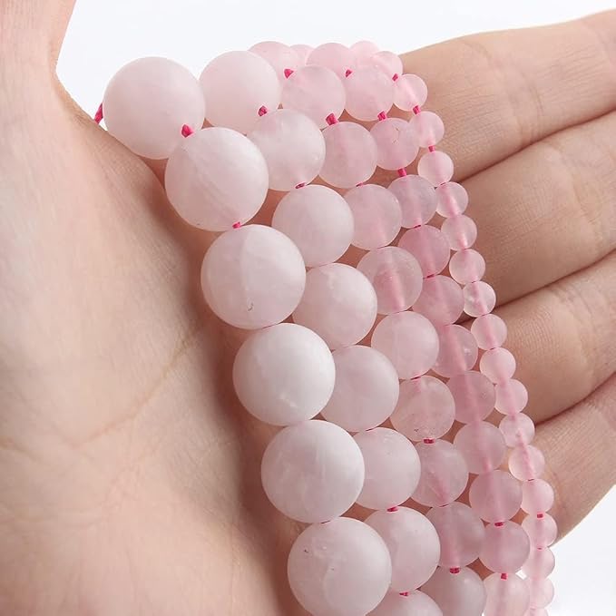 6mm Matte Rose Quartz Bead, 15-Inch Matte Round Loose Stone Beads - Image 7