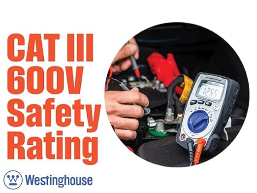 Westinghouse 600V True RMS Auto-Ranging Multimeter with Backlight and MAX/MIN; Measures Voltage Current Resistance Capacitance Frequency Temperature; 2-Year Warranty; Professional & DIY Use
