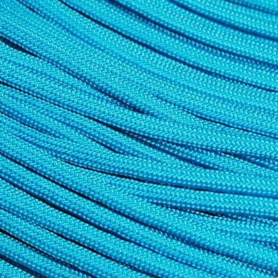 The Paracord Store | Type III 550 Paracord - 100 FT Hank, Neon Turquoise | Heavy Duty 7 Strand Tactical Paracord - USA Made Nylon Outdoor Parachute Cord for Camping, Fishing & More - Survival Cord
