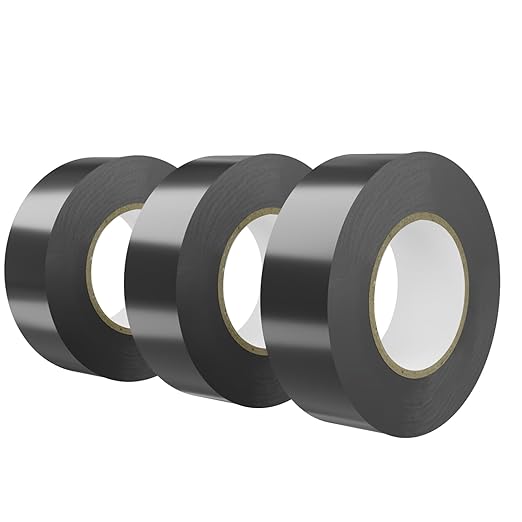SWRT 0.75 in x 66 FT Black Electrical Tape Waterproof, 3 Pack High Temp Electric Tape Under 600V for All Weather - UV Protection - Flame Retardant