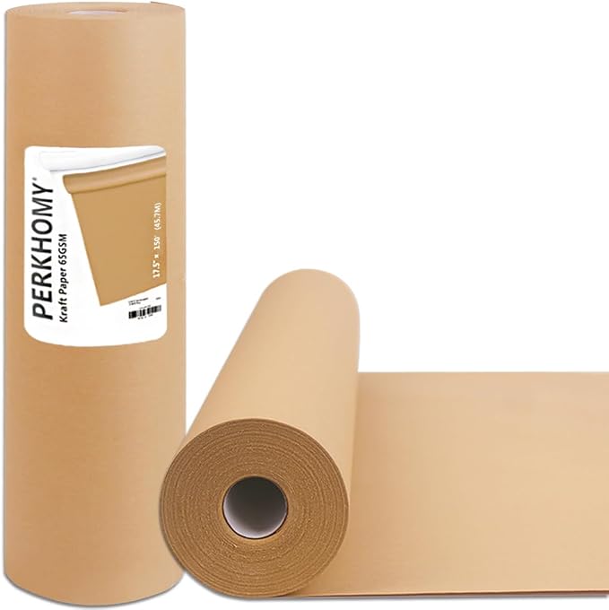 PerkHomy Brown Kraft Paper Roll 17.5" x 3 by PerkHomy