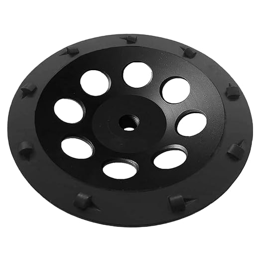 7" PCD Grinding Wheel for Epoxy, Glue, Mastic and Paint, 9 PCD Segments, 5/8"-11 Threaded Arbor