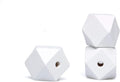 20mm White Wooden Geometric Beads by woodeni