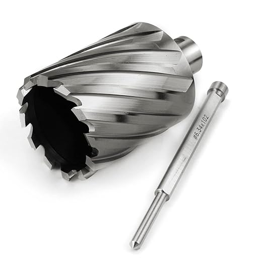 OSCARBIDE 2"x2"Annular Cutter,3/4 inch Weldon Shank,2 inch Cutting Diameter 2 inch Depth of Cut,2 Flat Mag Drill Bit with Pilot Pin for Magnetic Drill Press,1 Piece