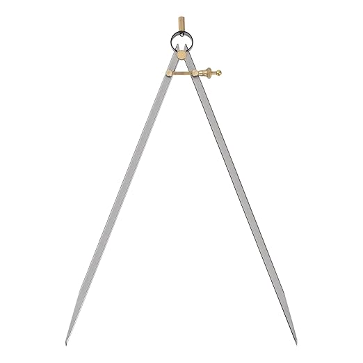 Spring Joint Caliper - [16 Inch] Carbon Steel Spring Divider Caliper with Brass Fulcrum for Metalworking Drawing Use, Flat Leg