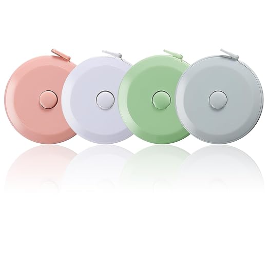 Tape Measure, Measuring Tape for Body Measurements Retractable,Fabric Sewing Tailor Cloth Knitting Craft Weight Loss Measurements Dual Sided 4 Pack