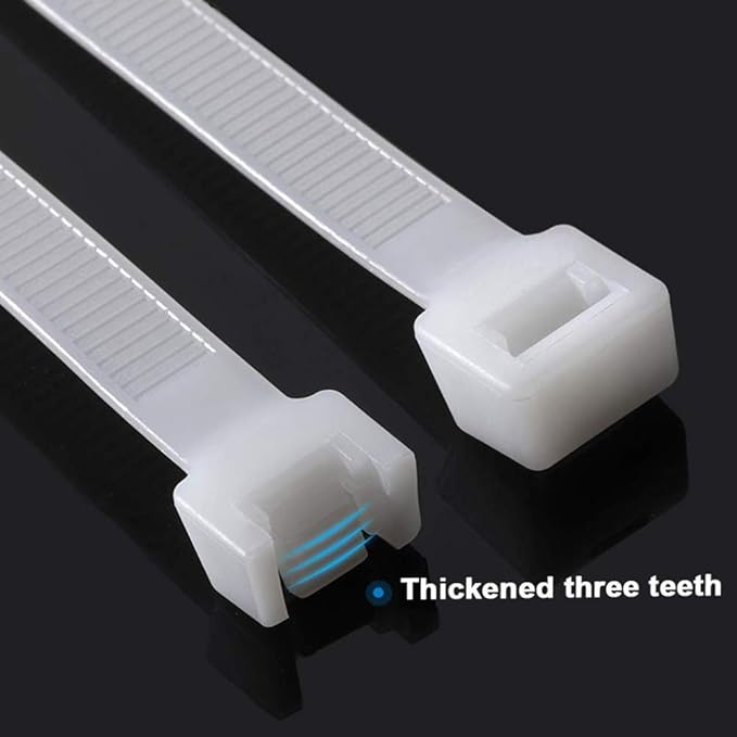 Zip ties 16 inch White clear Cable ties 100 per pack Plastic ties wraps With 60 Pounds Tensile