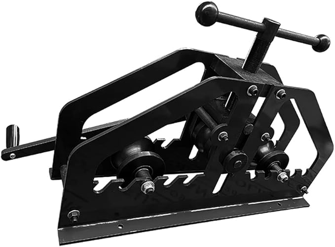 Manual Metal Tube Bender Machine, 1-1/4" to 2" Round Roller Stretcher Shrinker Bench Bending Set GDAE10 Heavy Duty Pipe Bender Tubing Notcher Durable Working Tools TR-60 for Flats, C Channel, Square