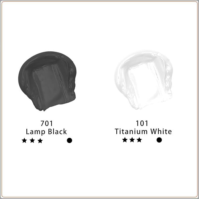 Artecho White and Black Acrylic Paint 500ml / 17oz Large Bottle | Semi Glossy - Image 2