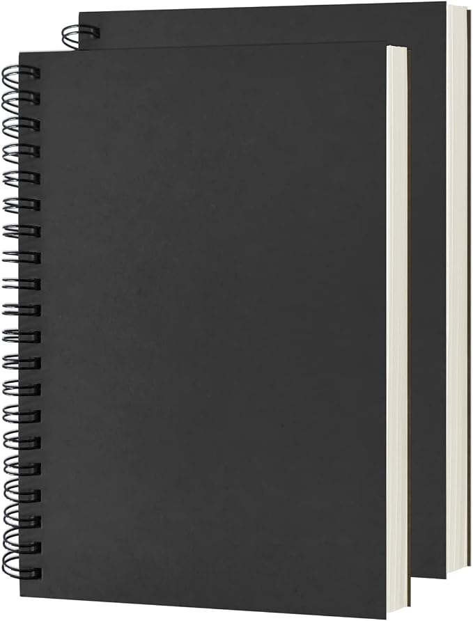 DSTELIN Blank Spiral Notebook, Soft Cover, Sketch book, 100 Pages / 50 Sheets by DSTELIN