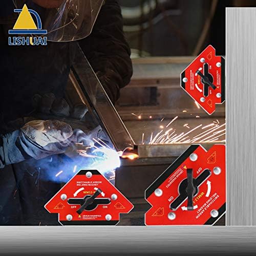 LISHUAI Unique Design On/Off Switch Strong Neodymium Arrow Welding Magnet/Magnetic Angle Welding Clamp 45 90 135 Degrees 55 LBS