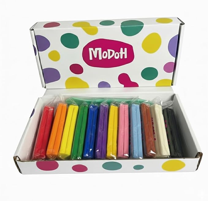 White Plasticine Oil Based Modeling Clay, Non Hardening & Reusable, Sulfur Free by MODOH