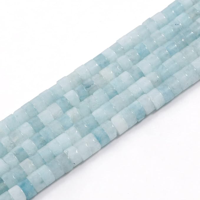 150Pcs 4×2mm Natural Aquamarine Spacer Stone Beads by Nitopupu