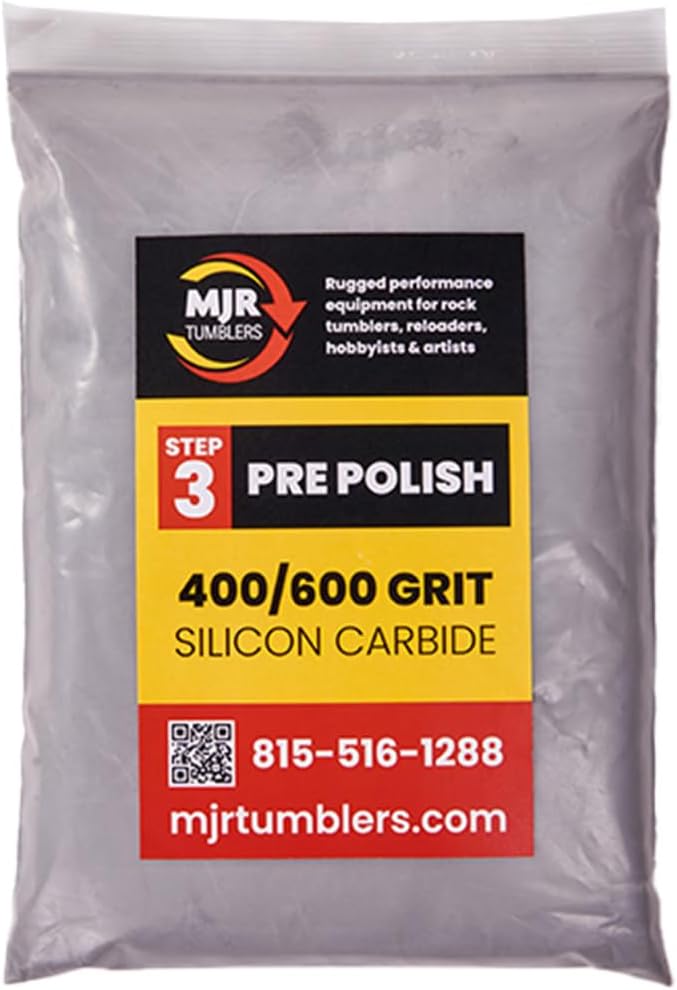 Refill Grit Kit w MJR Tumblers Premium Quality Extreme Polish 12,000 Grit Sub Micron Aluminum Oxide Polish for Unparalleled Result. For 40lb Rock Tumblers w Silicon Carbide, Disabled and Veteran Owned