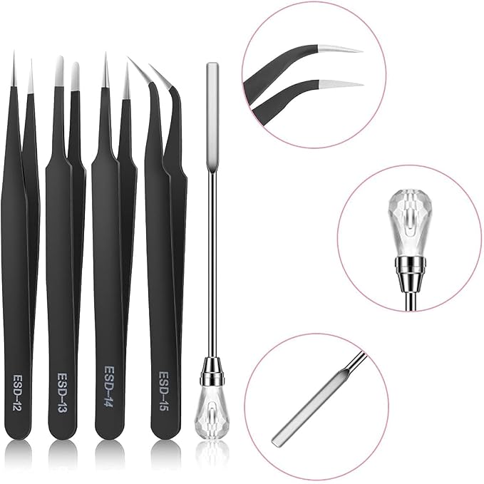 11 Pcs Silicone Resin Mold Tools Set Stirring Needle Spoon Tool Tweezers - Image 3