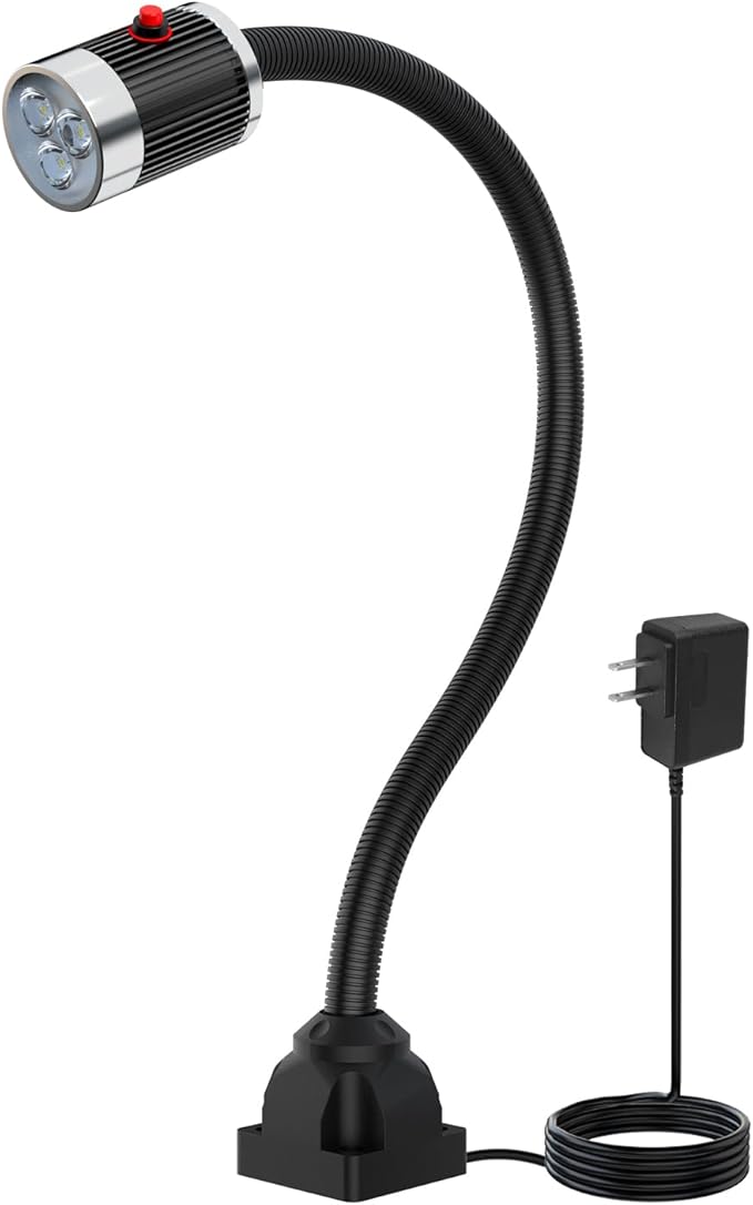 Led Work Light,IP65 Water Proof Flexible Gooseneck Lamp, Led Light gooseneck 900 Lumen for Lathe Milling, Drill Press, Industrial Lighting