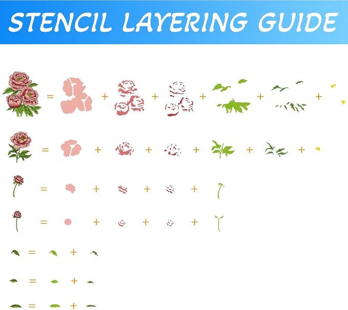 Flowers Clear Stamps and Dies for Card Making Layering Coloring Stencil Set - Image 3