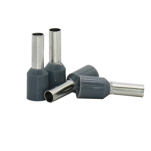 Fidioto Grey 1000pcs AWG12 Wire Ferrules Terminals Kit, Terminal Connector Wire Insulated Cord Pin Ends Terminals for Electric, Industrial, Chemical Industry, Power Control System, etc.