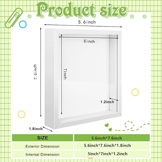 4 Pack 5 x 7in Shadow Box Frame, Shadow Boxes Display Cases - Image 2