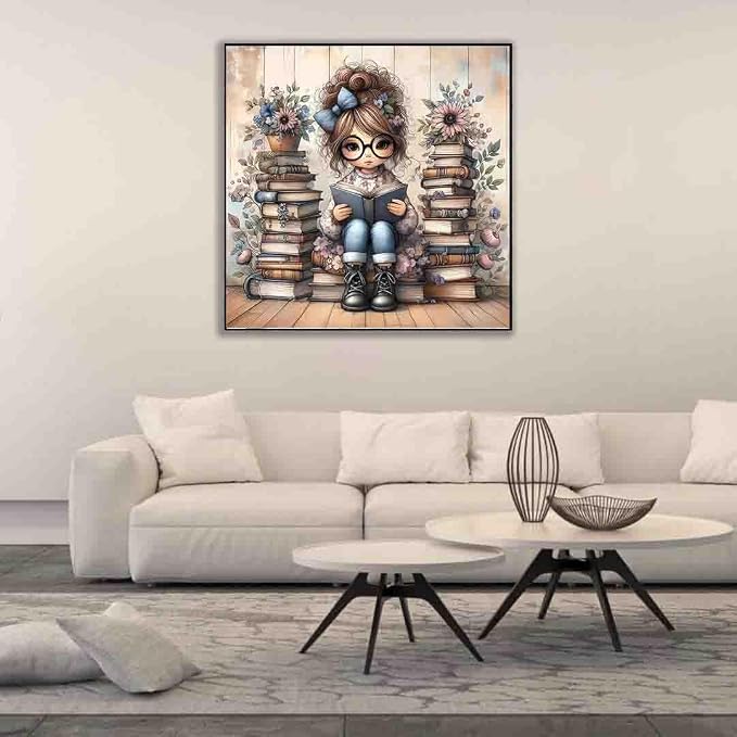 Girl Cross Stitch Kits for Adults Beginner, Book Flower Counted Cross Stitch - Image 3