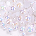 1000PCS Mixed Sizes 3/4/5/6/8/10mm Flatback Half Round Pearls Gems by Unknown