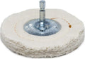 Benchmark Abrasives 4" Flannel Cushion Sewn Buffing Polishing Wheel for Bench Grinder with 1/4" Mandrel, for Polishing Finishing Smoothing on Aluminum, Stainless Steel (Flannel Cushion)