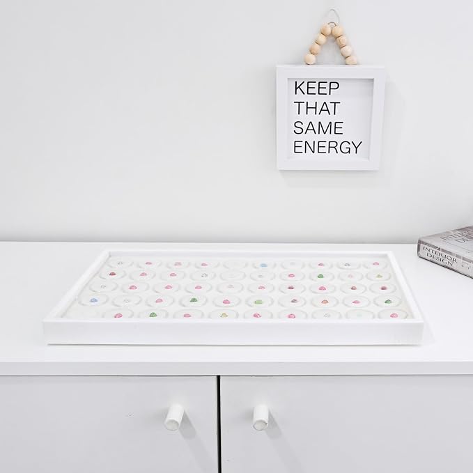 Ikee Design 50 White Foam Gem and Bead Storage Jars Showcase Stackable Display - Image 7