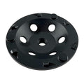 EDiamondTools 5" PCD Grinding Wheel, 6 PCD Segments w/Sacrificial Bars, 5/8"-11 Threaded Arbor, Diamond Material, Compatible with Angle Grinders