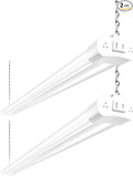 hykolity 2 Pack 4FT Linkable LED Shop Light for Garage, 4400lm, 4FT 42W, 5000K Daylight LED Workbench Light Fixture with Plug, Hanging or Surface Mount, White - ETL