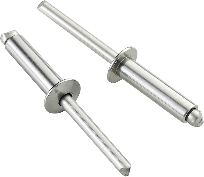 60pcs 1/4" x1" Aluminum Blind Rivets, 6.3 x 25mm Pop Rivets,Rivets for Metal,Silver