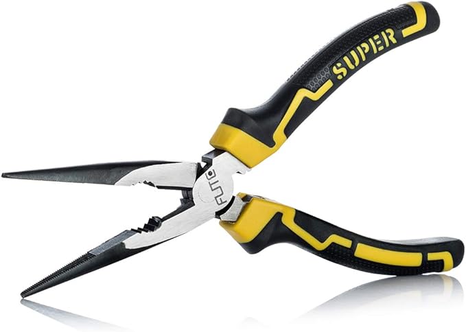 6 inch Long Needle Nose Pliers with Side Cutter|Designed for Bending Wire/Jewelry Making/Small Object Gripping/Working in Tight Areas