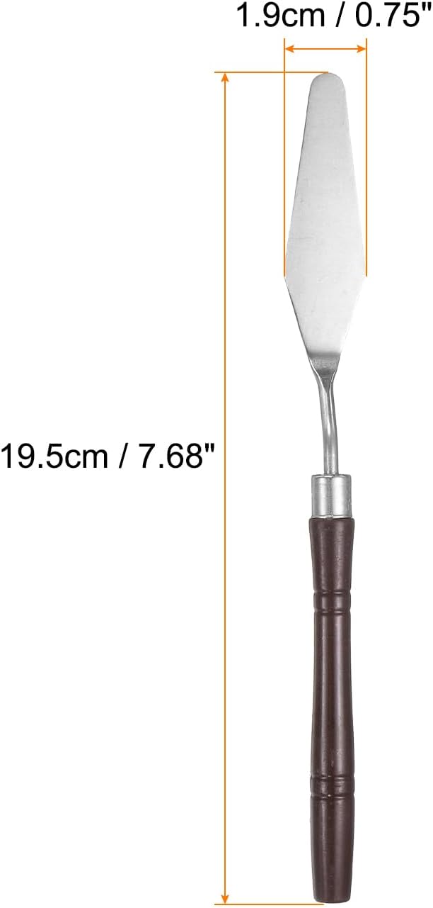 HARFINGTON 8pcs Palette Knife Painting Tool 7.68" Pointed Stainless Steel Blade - Image 2