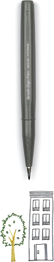 Pentel Fude Touch Sign Pen, Felt Pen Like Brush Stroke - Image 2