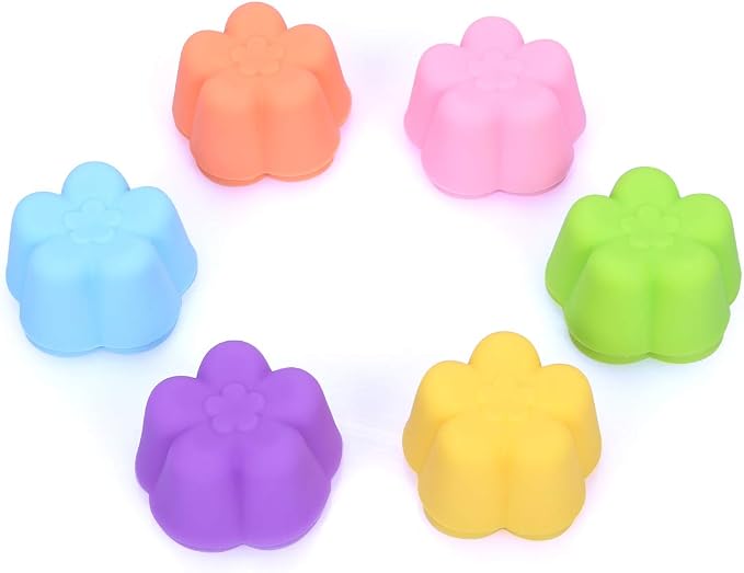 Mini Silicone Muffin Cups, 24 Pack Reusable Cupcake Molds, Begonia | Nonstick 2 - Image 2