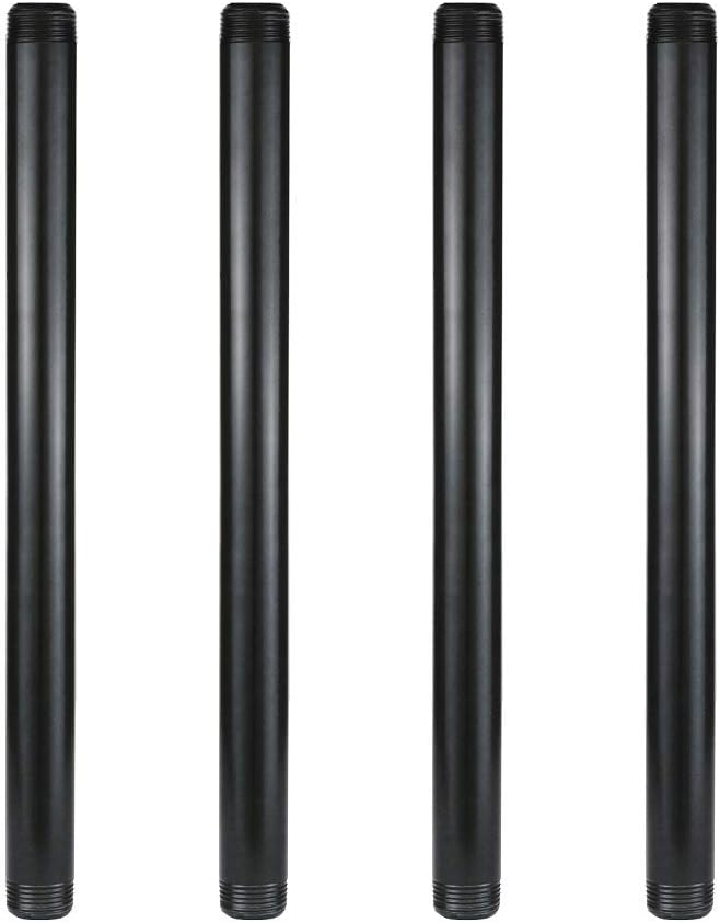 GeilSpace 1" × 16" Pre-Cut Black Metal Pipe, Industrial Steel Fits Standard One Inch Black Threaded Pipes and Fittings - Vintage DIY Industrial Shelving (1" × 16")