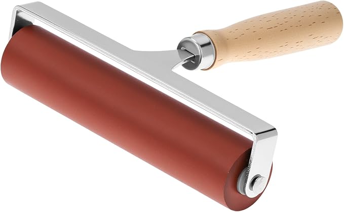 QWORK Soft Rubber Brayer, 40/42 Durometer Roller - Image 2