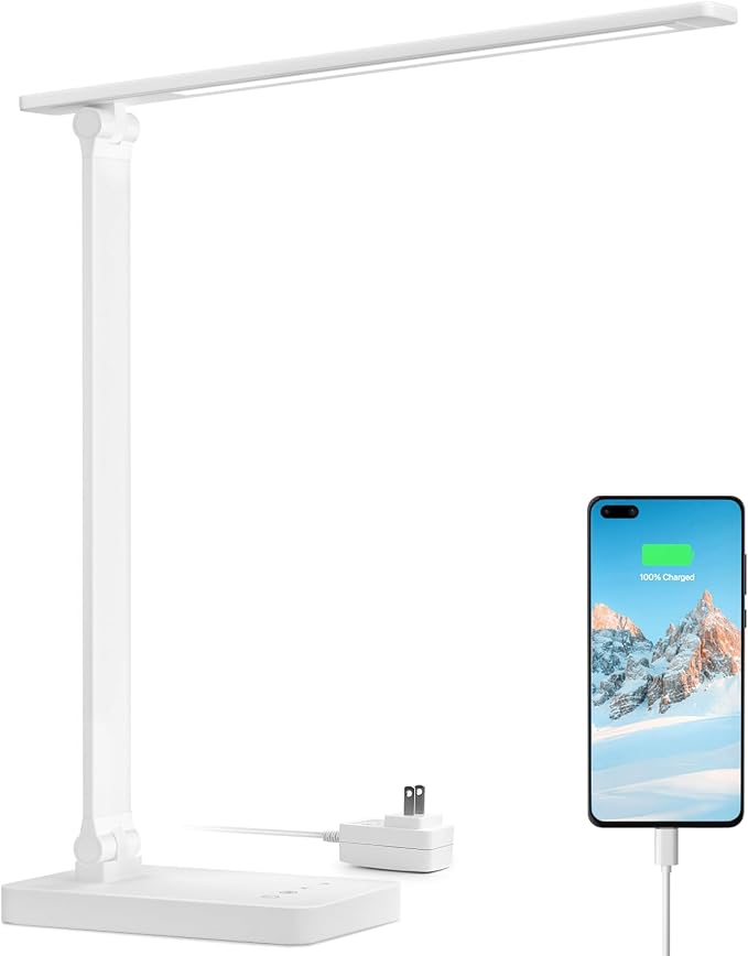 Lepro LED Desk Lamp with USB Charging Port, 700LM Dimmable Home Office Touch by Lepro