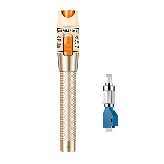 Visual Fault Locator, VFL Fiber Optic Tester Kit - Include Single Mode 9/125um FC Male to LC Female Adapter, Light Pen for Fiber Network Cable Test
