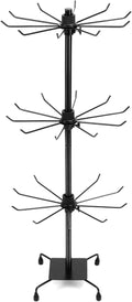 QWORK 3-Tier Rotating Metal Jewelry Display Stand – Adjustable Tabletop Holder by QWORK