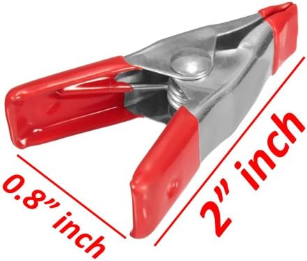 Wideskall® 2" inch Mini Metal Spring Clamps w/Red Rubber Tips Clips (Pack of 30)