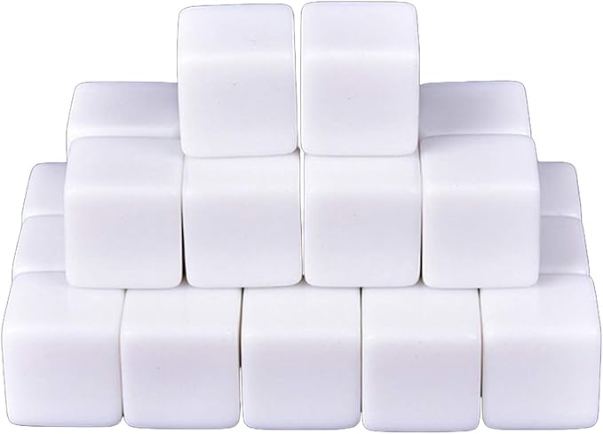 48 PCS 16MM Blank White Dice for Board Games, and Teaching - Image 3