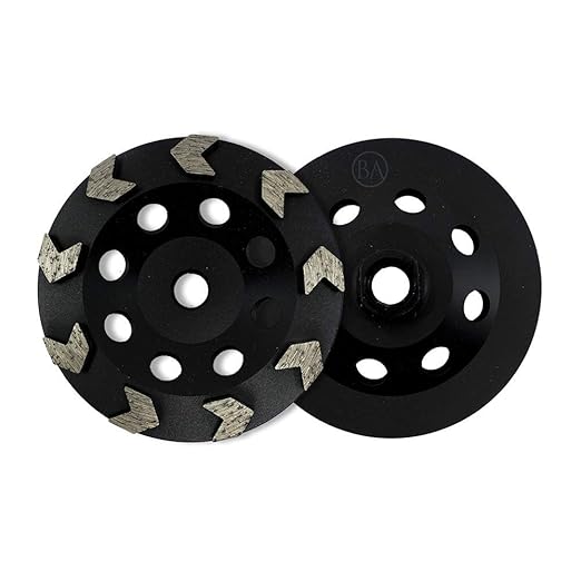 Benchmark Abrasives Grinding Wheels 4 1/2 Inch Arrow Type Diamond Cup Wheel with 5/8"-11 Arbor Hole for Masonry, Natural Stone, Concrete Grinding Wheel - Angle Grinder Attachments (4.5”)