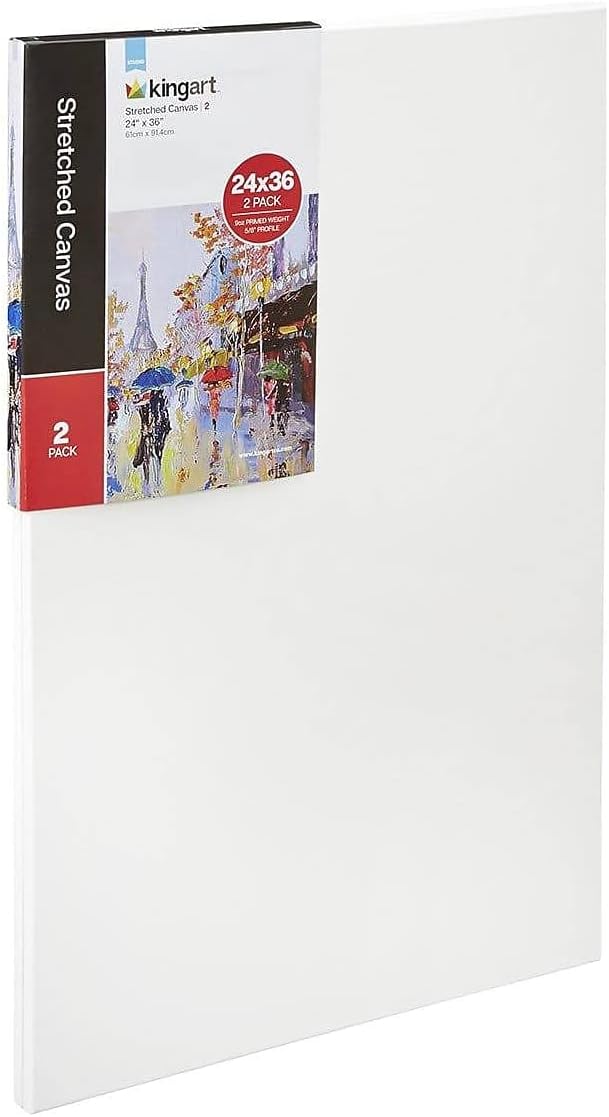 KINGART Stretched White Canvas Set – Rectangle, 24x36 Inch, Triple Gesso Primed - Image 5