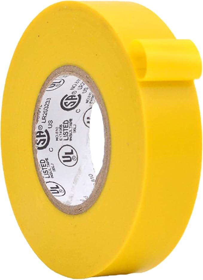 WOD ETC766 Professional Grade General Purpose Yellow Electrical Tape UL/CSA Listed core. Vinyl Rubber Adhesive Electrical Tape: 3/4inch X 66ft. - Use at No More Than 600V & 176F (Pack of 1)