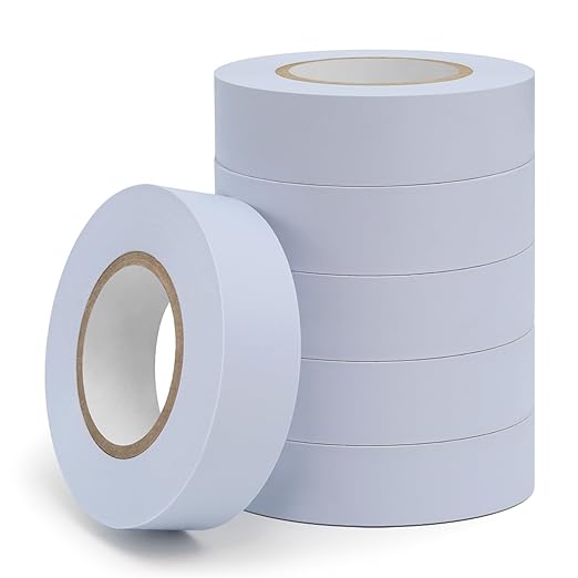 ROSEUP 6-Pack Electrical Tape, 3/4 in x 66ft, Professional Flame Retardant Waterproof PVC Electrical Insulation Tape, ash Gray