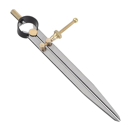 Spring Joint Caliper - [7 Inch] Carbon Steel Spring Divider Caliper with Brass Fulcrum for Metalworking Drawing Use, Flat Leg