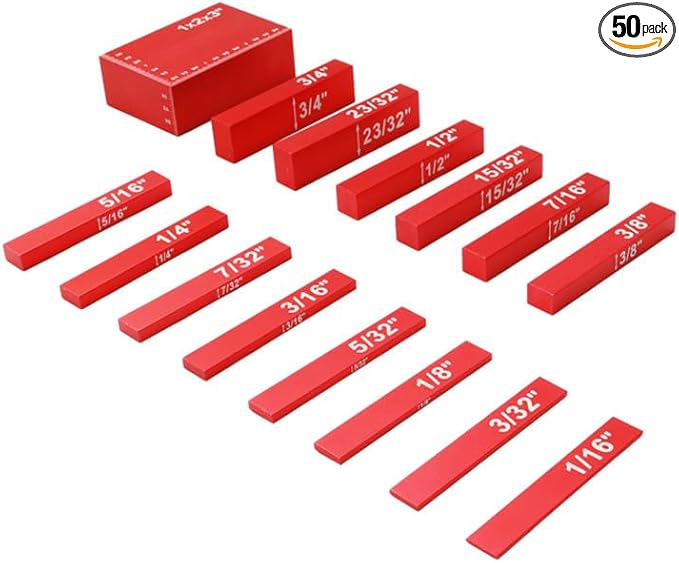 Setup Blocks Height Gauge Set, 15pcs Precision Aluminum Setup Bars for Router and Table Saw Accessories Woodworking Set Up, Bars Include Laser Engraved Size Markings