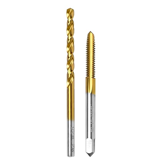 10-24 UNC Tap and #25 Drill Bit Kit, M2 HSS Drill and Tap Set, Combination of Drill and Tap Kit for Metal